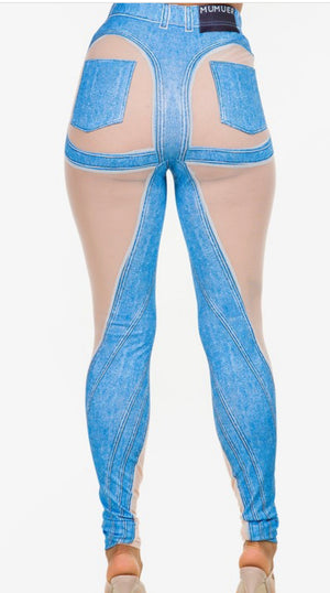 Mesh Print Pants