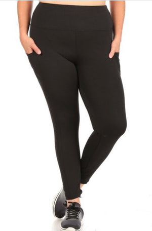 Plus Size High Waist Tummy Control Leggings with Pockets